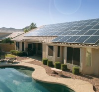 ソーラーシティの太陽光発電システムの設置例。