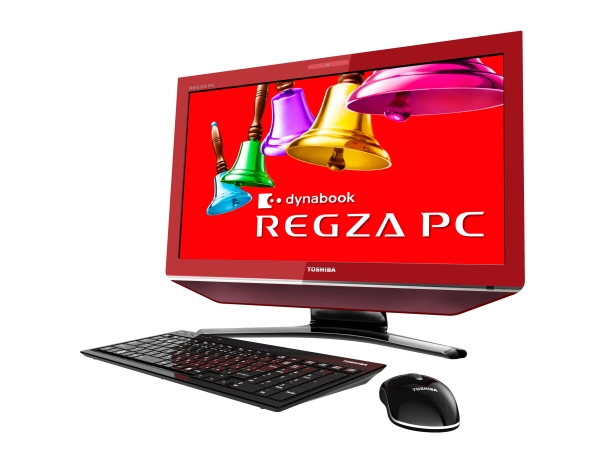 東芝の23型フルHD液晶を搭載した液晶一体型AVPC「REGZA PC D731/T9D」。同社の液晶TV「レグザ（REGZA）」の映像技術で高画質のTV視聴を可能したという。