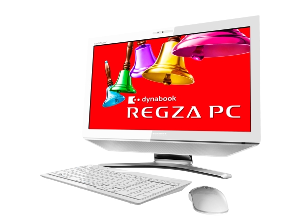 東芝の23型フルHD液晶を搭載した液晶一体型AVPC「REGZA PC D731/T9D」。同社の液晶TV「レグザ（REGZA）」の映像技術で高画質のTV視聴を可能したという。