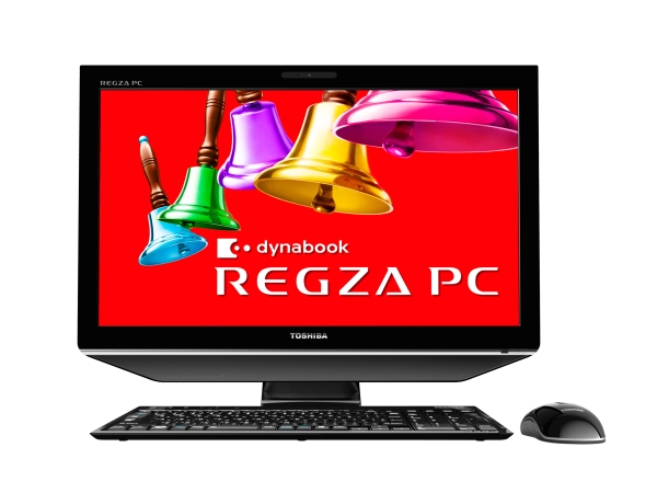 東芝の23型フルHD液晶を搭載した液晶一体型AVPC「REGZA PC D731/T9D」。同社の液晶TV「レグザ（REGZA）」の映像技術で高画質のTV視聴を可能したという。