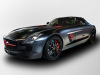 メルセデス・ベンツ日本が発売するスーパースポーツカー「SLS AMG」の発売1周年を記念した特別仕様車「SLS AMG Matt Black Edition」。