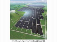 発電事業会社NED社の世界最大級となるタイの大規模太陽光発電所　完成予想図（画像提供：シャープ）
