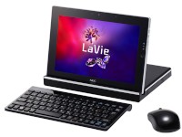 NECのスレートPC「LaVie Touch」。本体のみでタッチ操作ができるほか、専用マルチステーションに接続してワイヤレスキーボード、ワイヤレスマウスでPCのように利用することもできる“2way”仕様となっている。