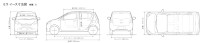 ダイハツ工業の新型軽自動車「ミラ e：S（イース）」の寸法図（写真提供：ダイハツ工業）