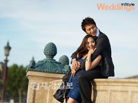 元「S.E.S」(2002年末に解散)のユジン＆俳優キ・テヨン夫婦の最後の新婚旅行地であるパリでのロマンチックなハネムーンをファッションマガジン「インスタイル・ウエディング」が撮影した。写真=インスタイル・ウエディング