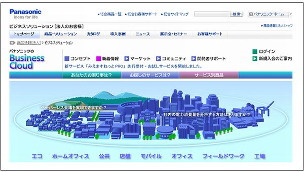 専用サービスホームページのイメージ（画像提供：パナソニック）