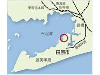 太陽光発電所・風力発電所の設置場所の地図（画像提供：東芝）