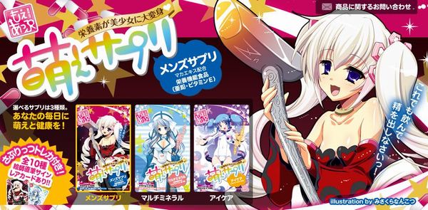 栄養素を美少女キャラクターに擬人化した「萌えサプリ」の販売サイト（画像提供：エイチーム）