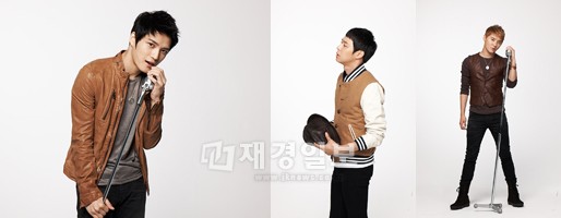 韓国の人気アイドルグループ「JYJ」がモデルを務める鎮痛剤『ペンザルQ』ポスター撮影の様子が公開された。写真＝鐘根堂