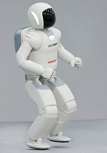 片足ジャンプ（ケンケン）で歩行するASIMO （画像提供：ホンダ）