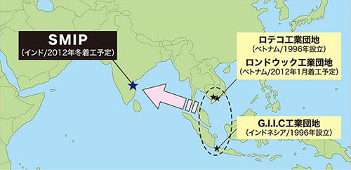 双日の海外工業団地展開（画像：双日）