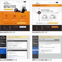 「boundio」ウェブページ及び操作ページ抜粋（画像：KDDIウェブコミュニケーションズ）