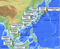 「APG」海底ケーブルプロジェクト敷設ルート（画像：NEC）