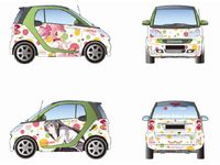 スマート電気自動車ラッピングカー「魔法少女バージョン」（画像：メルセデス・ベンツ日本）