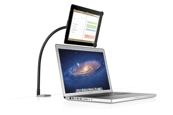 机やモニターなどにiPad 2を装着できるフレキシブルアーム付きスタンド「Twelve South HoverBar for iPad 2」（米Twelve South社製）