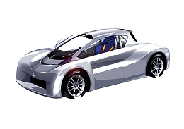 『i-MiEV』プロトタイプ（スケッチ：フロント）（画像：三菱自動車）