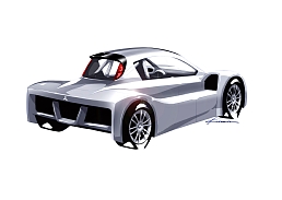 『i-MiEV』プロトタイプ（スケッチ：リヤ）（画像：三菱自動車）