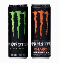 『Monster Energy 缶355ml』(左)と『Monster KHAOS 缶355ml』(右)(画像:アサヒ飲料)
『Monster Energy 缶355ml』(左)と『Monster KHAOS 缶355ml』(右)(画像:アサヒ飲料)