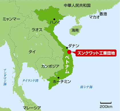 クワンガイ省ズンクワット工業団　地図（画像：JFEスチール）