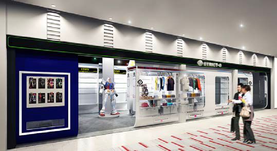 「STRICT-G」の『NEOPASA静岡店』（下り）店舗イメージ（画像：バンダイ）