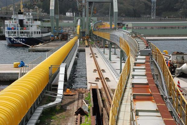 復旧した輸出向け出荷設備（写真：新日本製鉄）