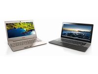 世界最軽量の13.3型ウルトラブック「dynabook R632」（左）と21:9液晶搭載の14.4型ウルトラブック「dynabook R542」（右）（画像：東芝）