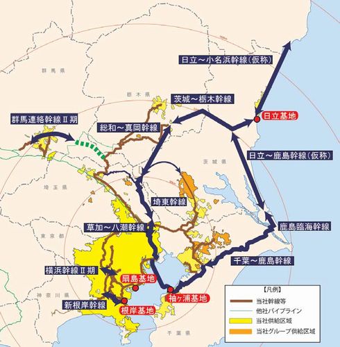 「チャレンジ2020ビジョン」における「2020年のインフラ整備の姿」（画像：東京ガス）