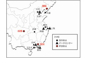 中国大陸におけるNTT Comグループの拠点所在図（画像：NTTコミュニケーションズ）