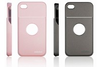 アイフォニックカフェ（秋田県）が9日発売したiPhone 4S/4対応ケース「vidafun カンガルーケース」の新色の「ピンク」と「チタングレー」