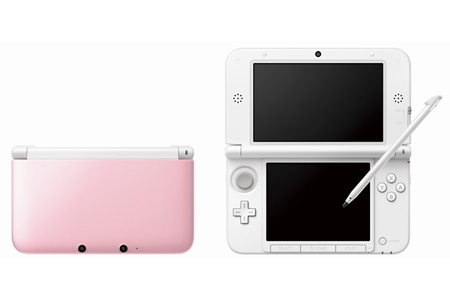 「ニンテンドー3DS LL」の新色「ピンク×ホワイト」（画像：任天堂）