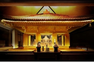 LED照明に一新した中尊寺金色堂のイメージ（画像：東芝）
