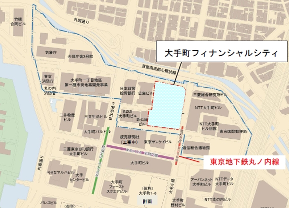 大手町フィナンシャルシティ 位置図（画像：東京建物）