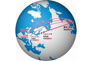 東京（成田）とJAL欧州ゲートウェイ間の所要時間比較（画像：日本航空）