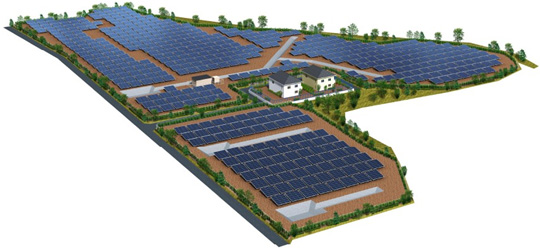 和歌山串本ソーラー発電所の完成予想図（画像：JFEスチール）