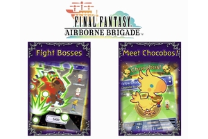 英語版「FINAL FANTASY AIRBORNE BRIGADE」ロゴとイメージ　(C)SQUARE ENIX CO., LTD.　(C)DeNA Co., Ltd.