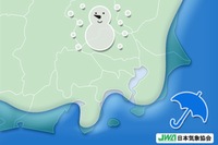 日本気象協会が、2月6日（水）に予想される首都圏での降雪に関して注意を呼びかけている。写真は、同協会が公開した6日の雨と雪の分布予想図。