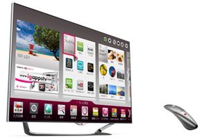 「LA9600」（55インチモデル）とプレミアムマジックリモコン（画像：LG Electronics Japan）