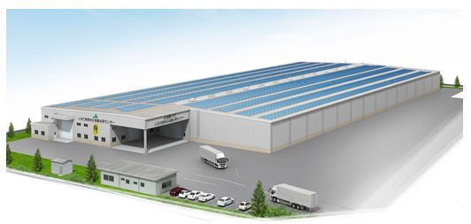全農岩手県本部いわて純情米広域集出荷施設発電所の完成図（画像：三菱商事）