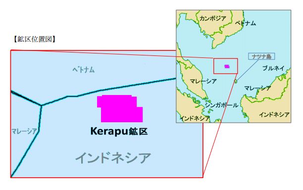 鉱区位置図（画像：石油資源開発）