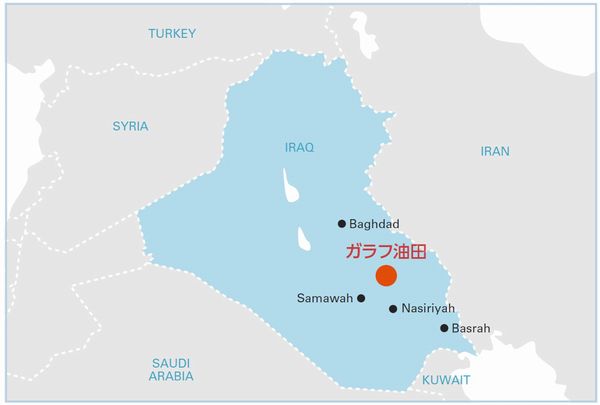 ガラフ油田位置図（画像：石油資源開発）