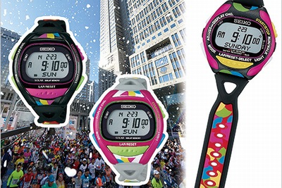 セイコーウオッチは13日、「東京マラソン 2014」開催を記念した数量限定モデルのランニングウオッチ3機種を12月7日から全国の時計販売店・大手量販店・スポーツショップで販売すると発表した。