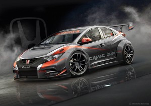 「Honda Civic WTCC」2014年型マシンのスケッチ（画像提供：ホンダ）