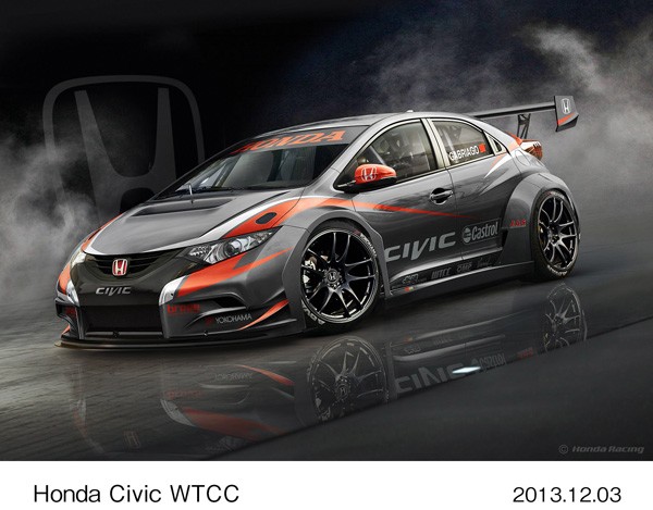 「Honda Civic WTCC」2014年型マシンのスケッチ（画像提供：ホンダ）