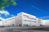 川崎重工は9日、ボーイング787を増産するための新工場建設に同日着手したと発表した。写真は、同社が公開した名古屋新工場の完成予想図