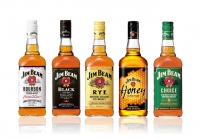 サントリーが買収したビーム社の代表ブランド「ジンビーム」ウイスキーラインアップ。