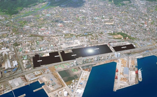 小名浜ソーラー発電所の完成イメージ