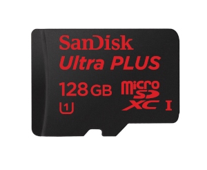 世界最大となる128GBの容量を持つ「サンディスク ウルトラ プラス microSDXC UHS-I カード 128GB」