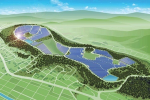 那須烏山上川井太陽光発電所の完成予想パース