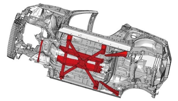 ダイハツ工業が6月に発表予定の新型オープンスポーツカー「COPEN」に採用する新技術の一つ「D-Frame」