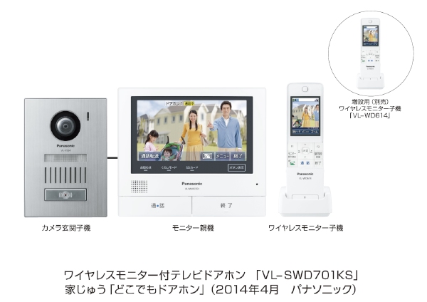 パナソニック家じゅう「どこでもドアホン」の新ラインナップ「VL-SWD701シリーズ」を6月12日に発売する。